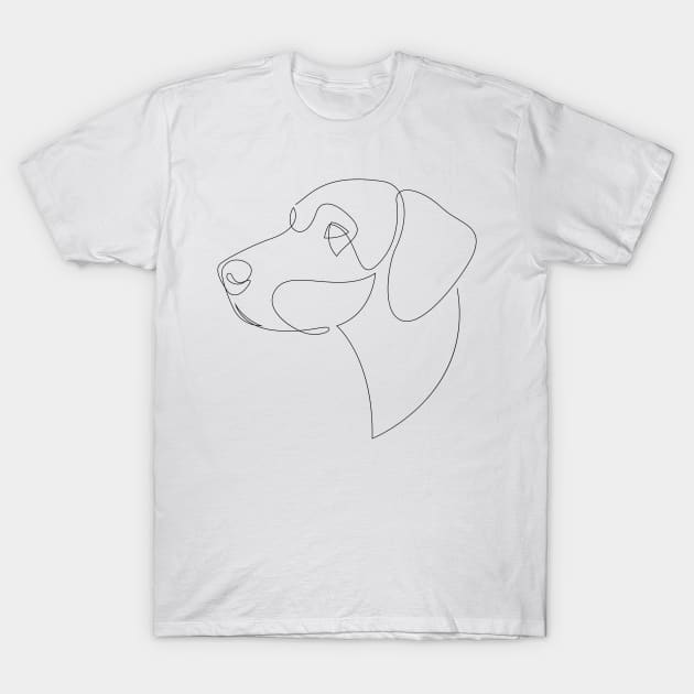 Deutsch Kurzhaar - GSP - one line dog T-Shirt by addillum